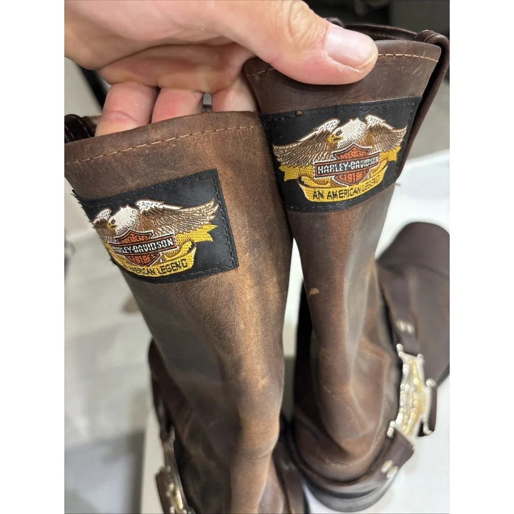 1980s Harley Davidson Men's Harness Boots 11 M USA Made Vintage Hard To Find